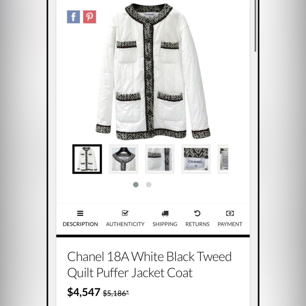 Chanel puffer jacket coat